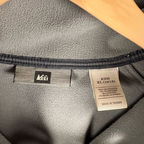 REI Fleece Full Zip Up Jacket light blue black big kids XL (16/18) - Picture 2 of 12